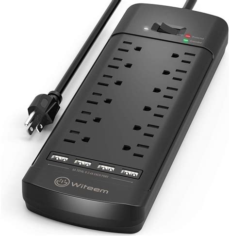 USB Wall ChargerLVETEK Surge Protector 5 Outlet Extender with 4 USB Ports (1 USB C Outlet) 3 Sided 1680J Power Strip Multi Plug Outlets Wall Adapter Spaced for Home. . Best surge protector